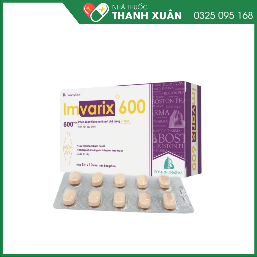 Imvarix 600 cải thiện các triệu chứng liên quan đến suy giảm tĩnh mạch, cơn trĩ cấp